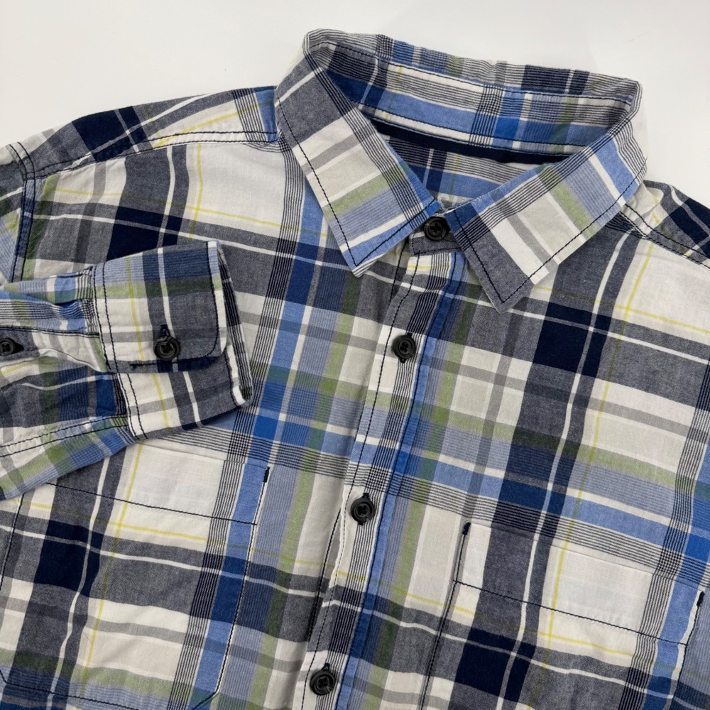 Mossimo Supply Co Men's Plaid Long Sleeve Button Up Shirt Size Large Blue